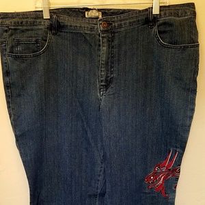 Brand New Monroe & Main Dragon Embroidered Jeans